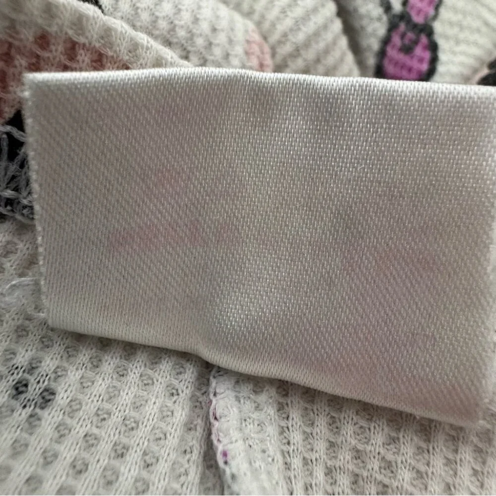 Hello kitty leggings waffle knit thermal cat pants kids cute pink stretchy